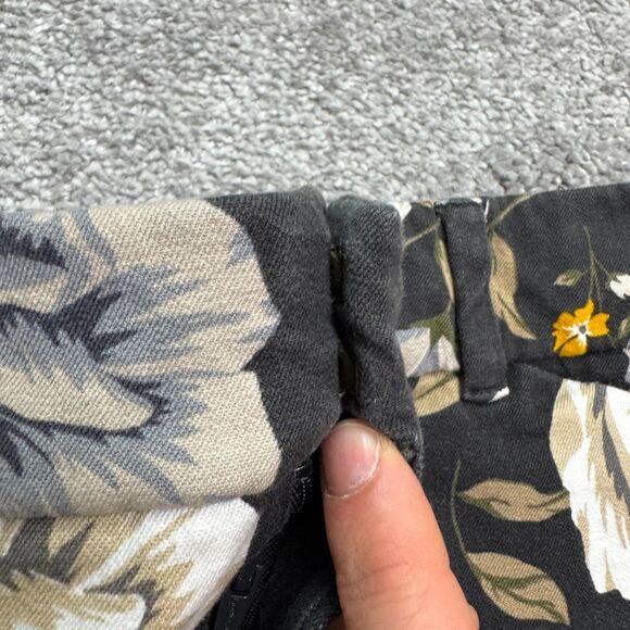 Old Navy Pixie Slim Fit Cropped Pants Womens 6 Gray Floral Mid Rise Casual 30x25 - Picture 3 of 12